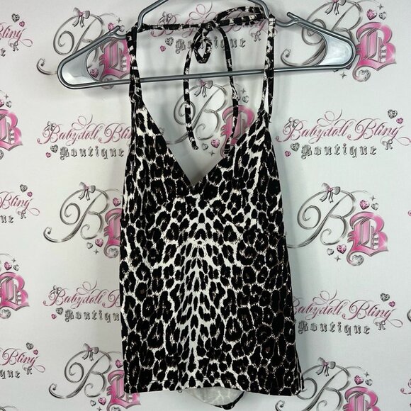 Wild Fable tank top halter crop cheetah leopard cropped Animal Print Tank Top - Picture 1 of 6